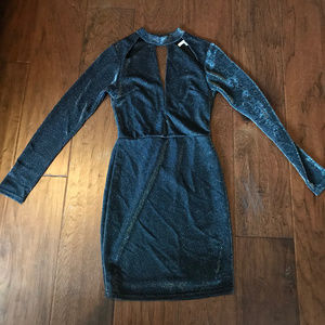 Navy Sparkly long-sleeve dress
